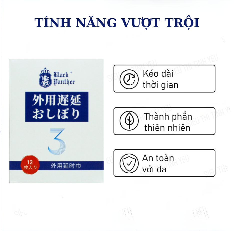 Khăn lau Black Panther Delay Wipes