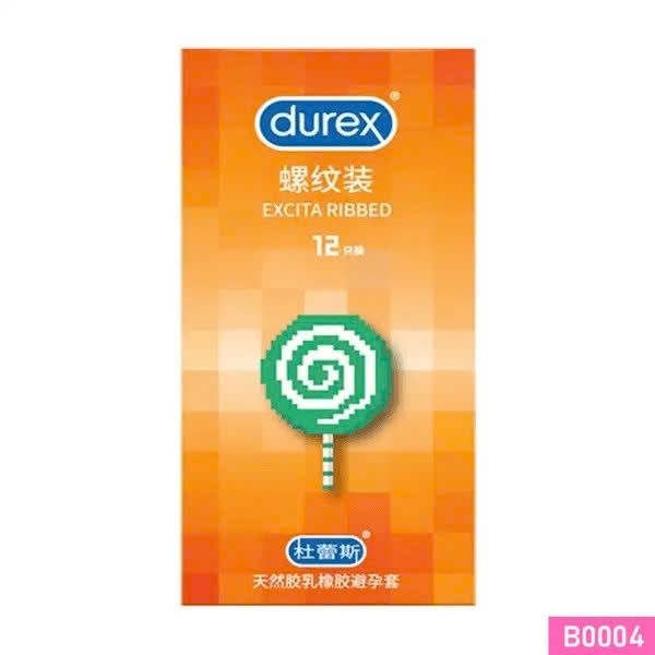 Bao cao su Durex Excita Ribbed th&acirc;n ren Hộp 12 c&aacute;i