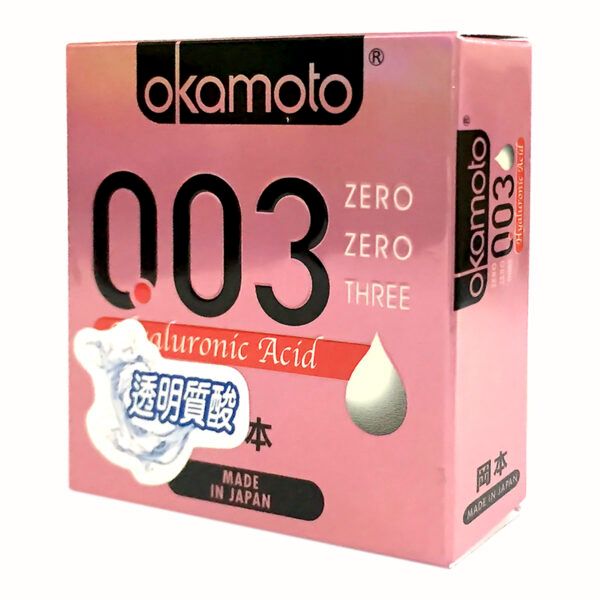 Bao Cao Su Si&ecirc;u Mỏng Okamoto 0.03 Hyaluronic Acid (Hộp 3)