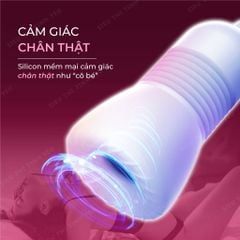 &Acirc;m đạo giả cầm tay Leten Nipple Sucking Cup Pink Mini h&igrave;nh n&uacute;m v&uacute; trong suốt