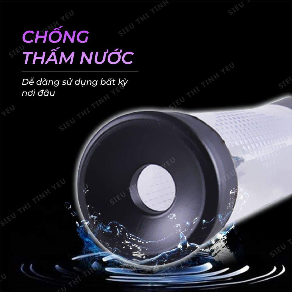 M&aacute;y tập dương vật Powerup t&iacute;m bơm tay
