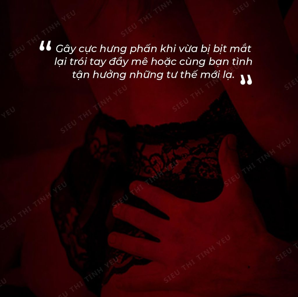 Đồ chơi BDSM bịt mắt tr&oacute;i tay da b&aacute;o