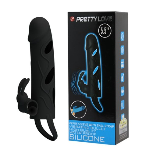 Bao Cao Su Đ&ocirc;n Silicon Mềm Mịn C&oacute; Rung Kết Hợp V&ograve;ng Đeo - Prettylove