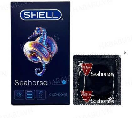 Bao cao su Shell Seahorse hộp 10 chiếc k&eacute;o d&agrave;i thời gian