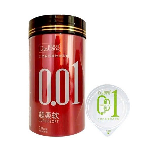 Bao cao su Dusbang 0.01 lon đỏ hộp 10 chiếc