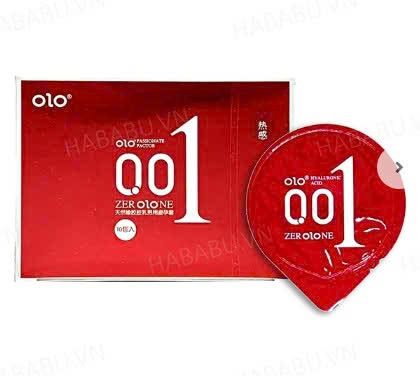 Bao cao su Olo 0.01 Đỏ hộp 10 chiếc ch&iacute;nh h&atilde;ng