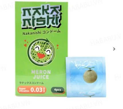 Bao cao su si&ecirc;u mỏng Nakanishi Dưa Lưới hộp 4 chiếc ch&iacute;nh h&atilde;ng