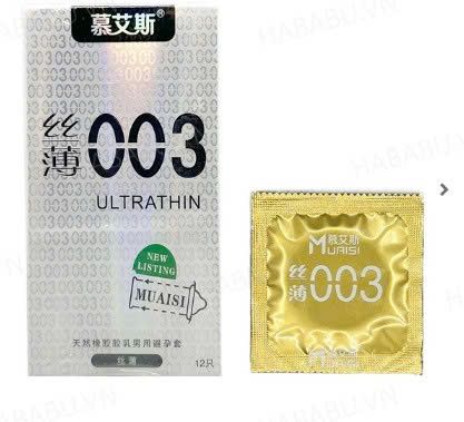 Bao cao su Muaisi 0.03 Trắng hộp 12 chiếc Ultrathin