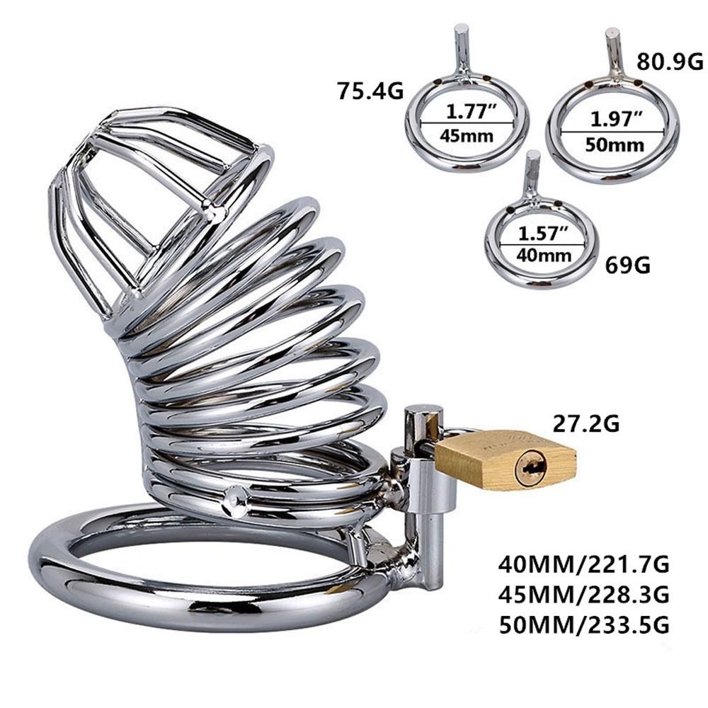BDSM Kh&oacute;a dương vật V&ograve;ng inox bạo d&acirc;m