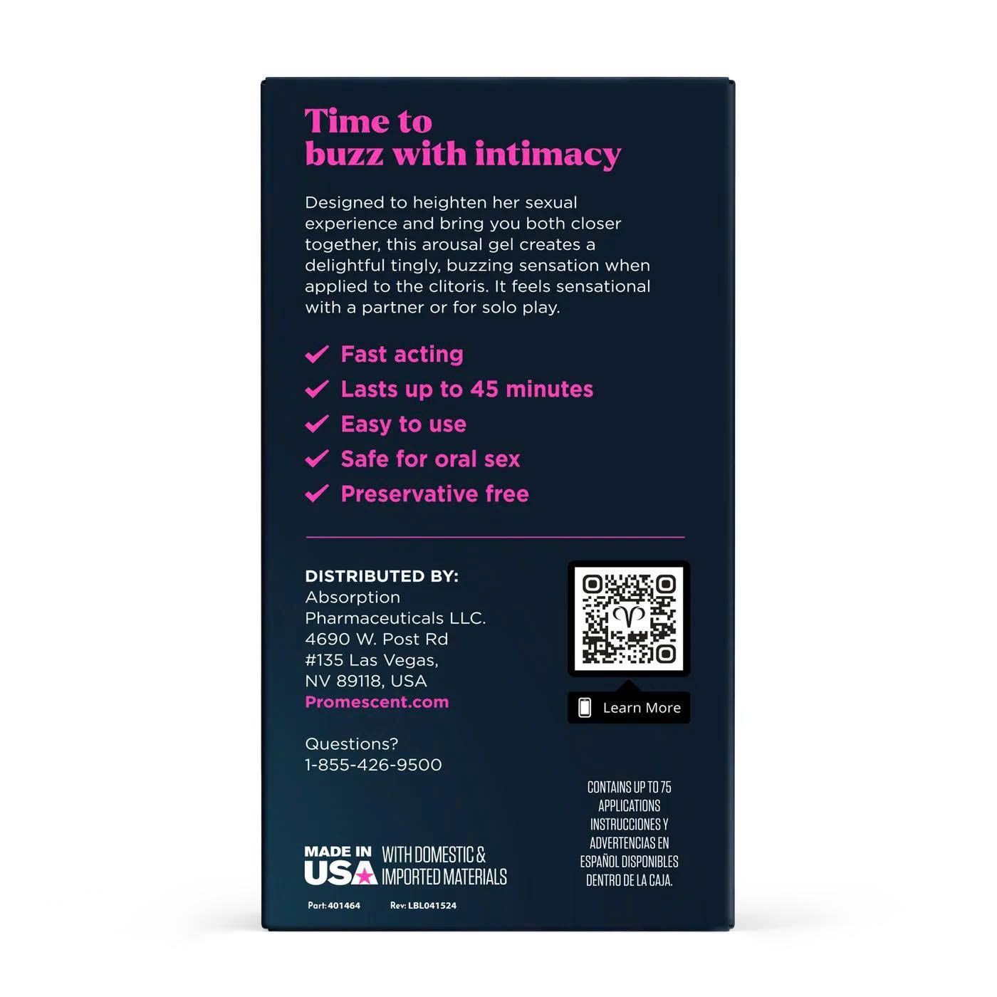 Promescent Buzzing Female Arousal Gel 15ml