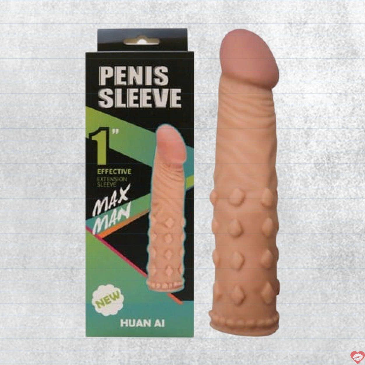 Bao cao su đ&ocirc;n d&ecirc;n tăng k&iacute;ch thước Huan Ai - Gai nổi 1 inch