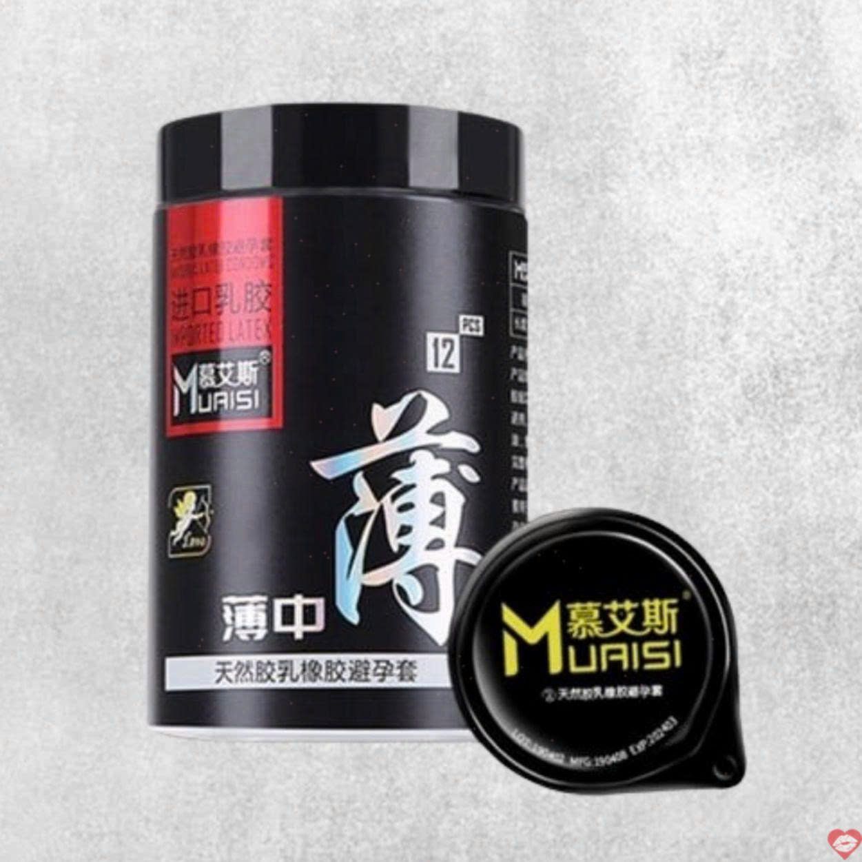 Bao cao su Muaisi Latex Đen nhập khẩu si&ecirc;u mỏng 12 c&aacute;i