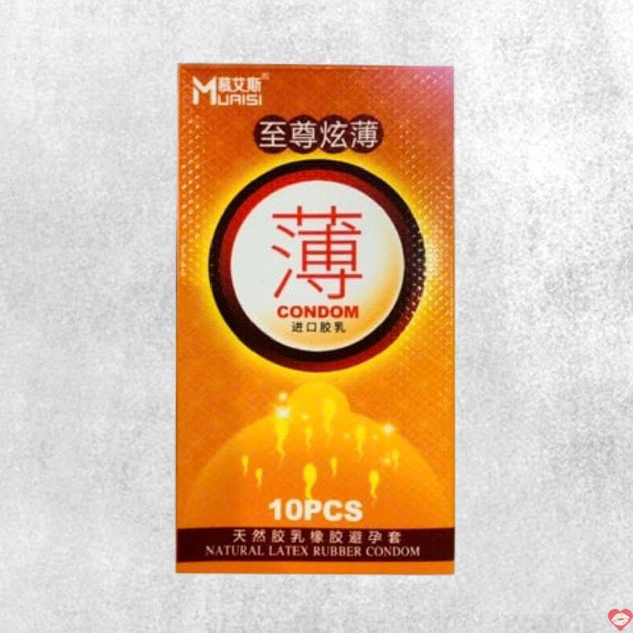 Bao cao su Muaisi Cam hương d&acirc;u si&ecirc;u mỏng hộp 10 c&aacute;i b&aacute;n chạy