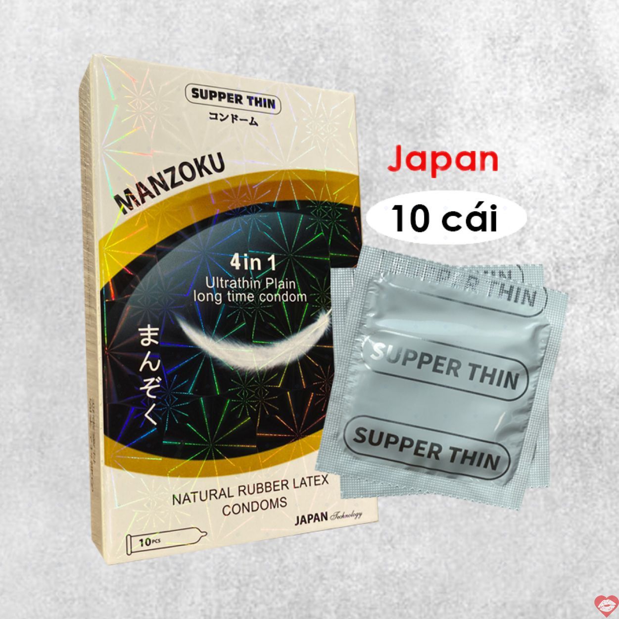 Bao cao su Manzoku Nhật si&ecirc;u mỏng 4 in 1 ultrathin trắng l&acirc;u d&agrave;i