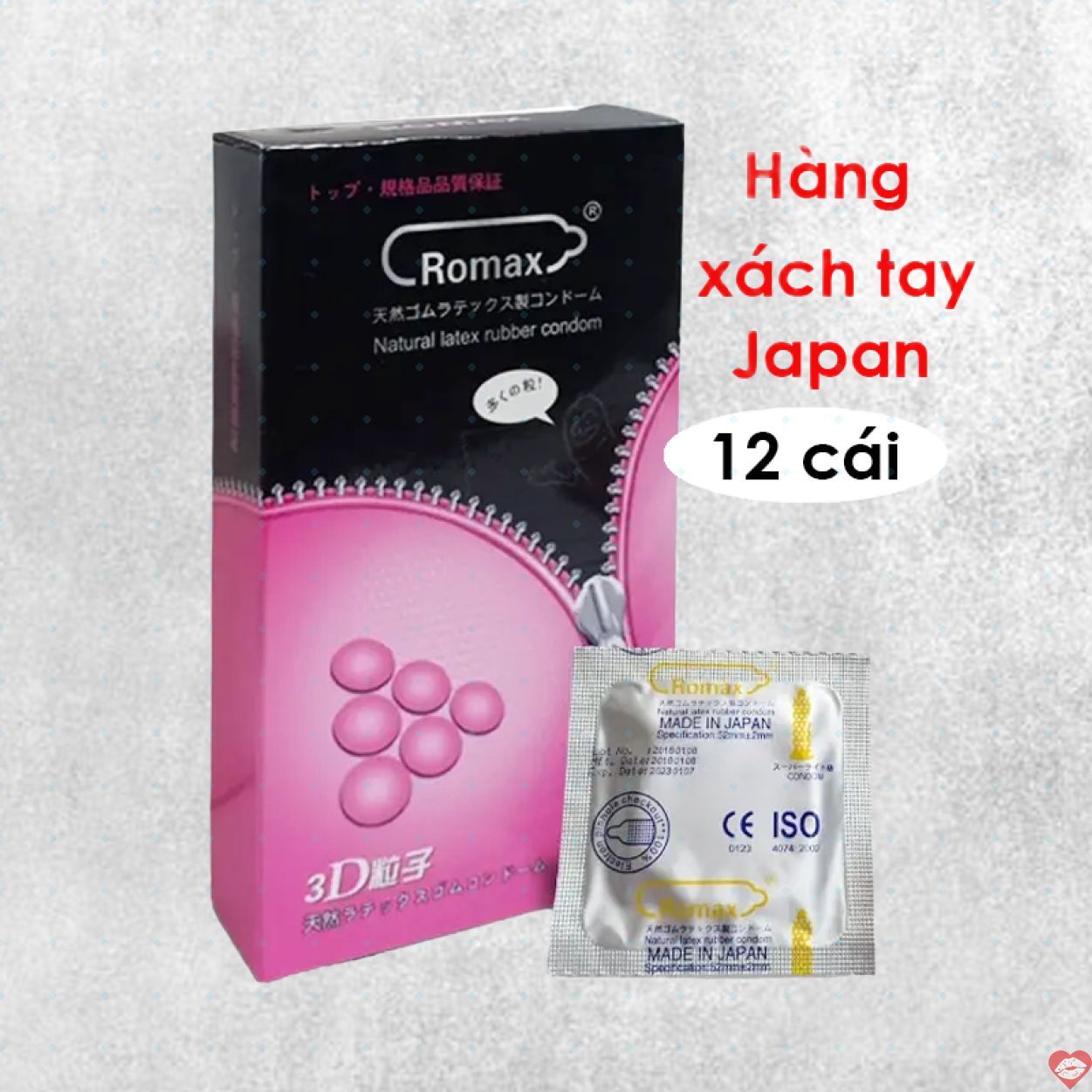 Romax 3D G&acirc;n Gai Si&ecirc;u Mỏng Hộp 12 C&aacute;i Bao Cao Su Chất Lượng