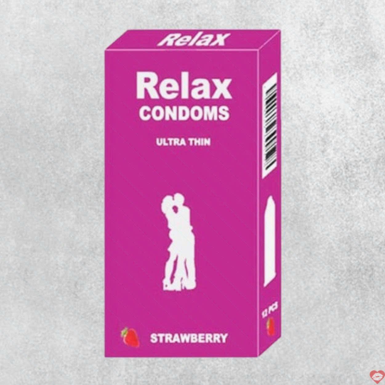 Bao cao su Relax Hương d&acirc;u si&ecirc;u mỏng Hộp 12 chiếc