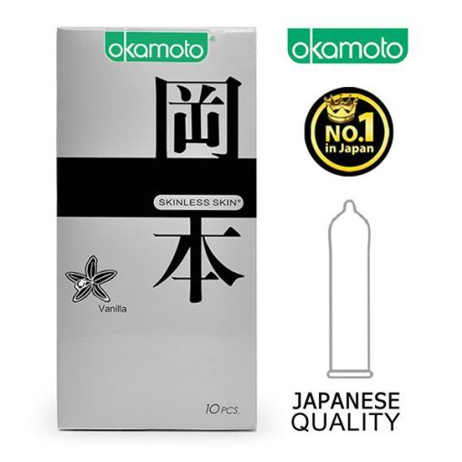 Bao cao su Okamoto Skinless Skin Vanilla hộp 10 C&aacute;i