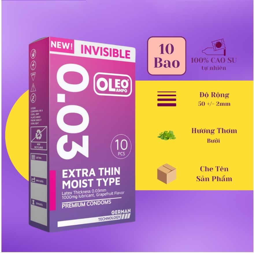 Bao cao su Oleo Lampo Invisible Extra Thin