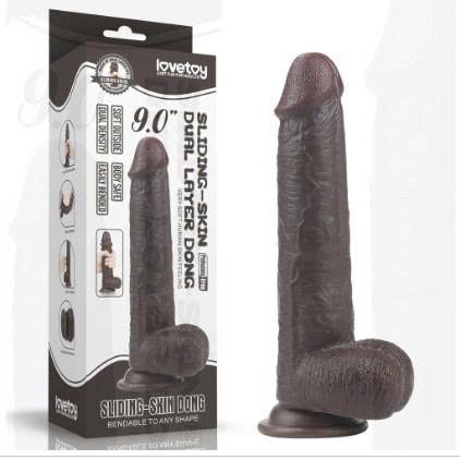 Dương vật giả da đen mềm khủng lovetoy 9 inch
