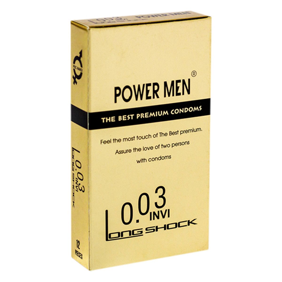Bcs si&ecirc;u mỏng chống xuất tinh sớm Power Men 0.03 Invi Long Shock -12s
