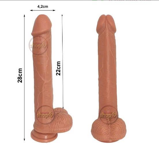 DV giả silicone d&iacute;nh tường 28cm