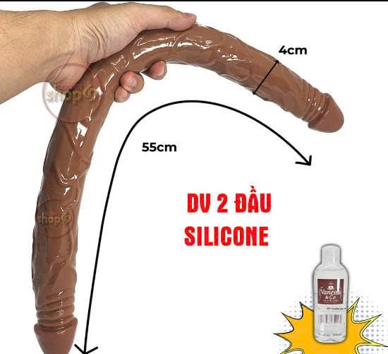 Dương vật giả silicone 2 đầu 55cm