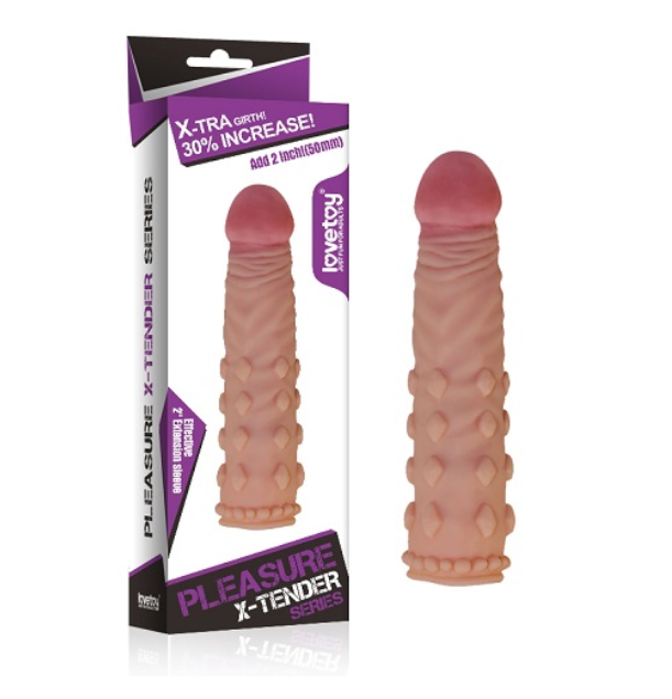 Bao Cao Su Đ&ocirc;n D&ecirc;n 5cm Cao Cấp Pleasure X-Tender Series Lovetoy (T&iacute;m MS4)