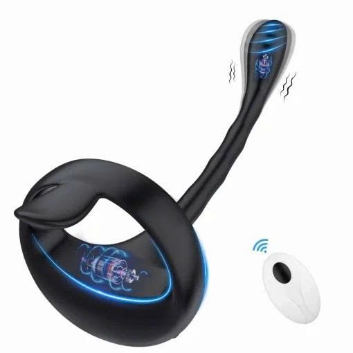 V&ograve;ng Rung Dương Vật K&egrave;m K&iacute;ch Th&iacute;ch Hậu M&ocirc;n Kết Hợp 9 Chế Độ Rung