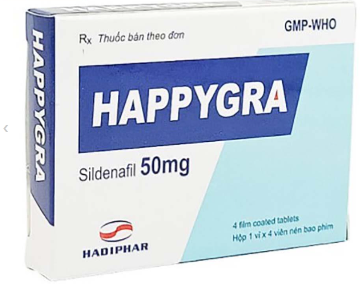 Vi&ecirc;n hỗ trợ sinh lực nam giới Happygraa 50mg 4 vi&ecirc;n