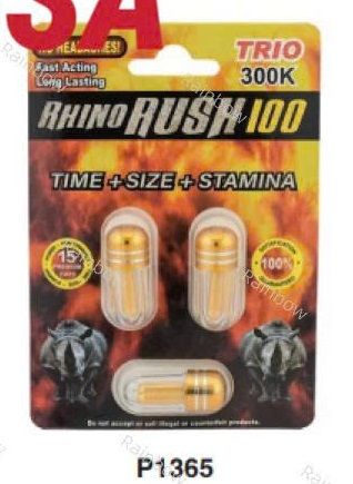 Vi&ecirc;n uống cao cấp Rhino Rush 100 Trio 300K 3 Vi&ecirc;n