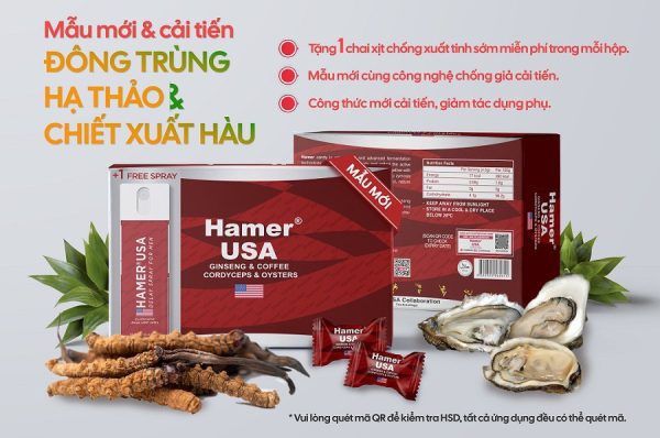 Kẹo hỗ trợ sinh lực nam giới HAMER USA NEW HỘP 24 VI&Ecirc;N