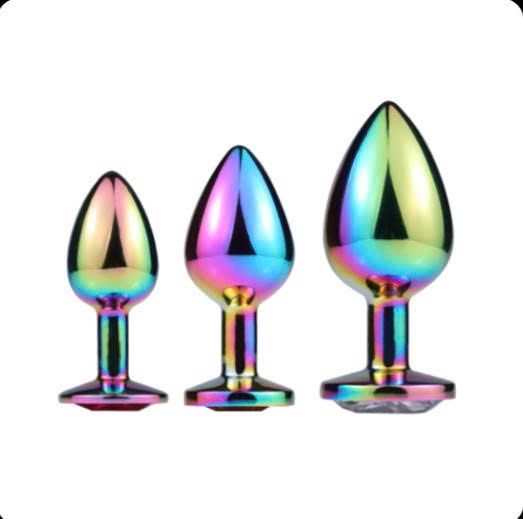 Ph&iacute;ch cắm hậu m&ocirc;n m&agrave;u titan BUTT PLUG HOLOGRAM