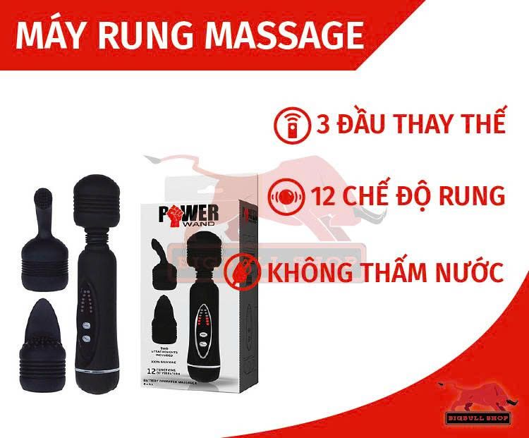 Ch&agrave;y Rung Massage Silicone 12 Chế Độ Rung
