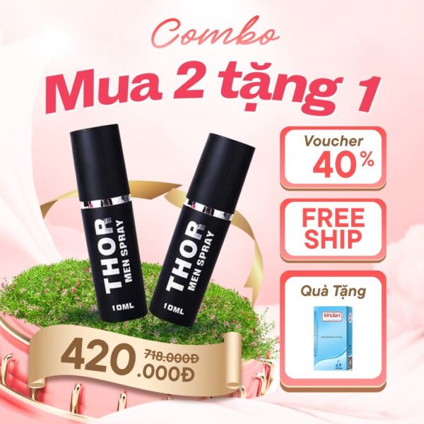 Combo Chai Xịt K&eacute;o D&agrave;i Thời Gian Thor Ch&iacute;nh H&atilde;ng