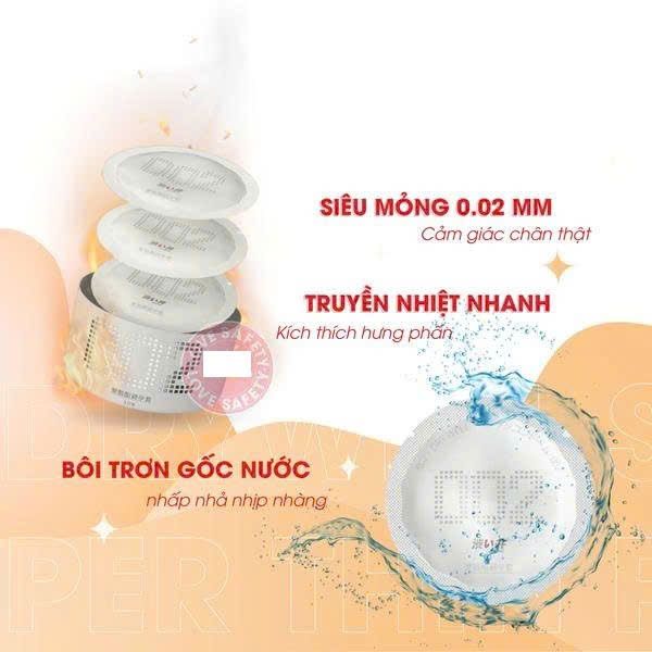 Bao Cao Su Si&ecirc;u Mỏng Drywell 0.02