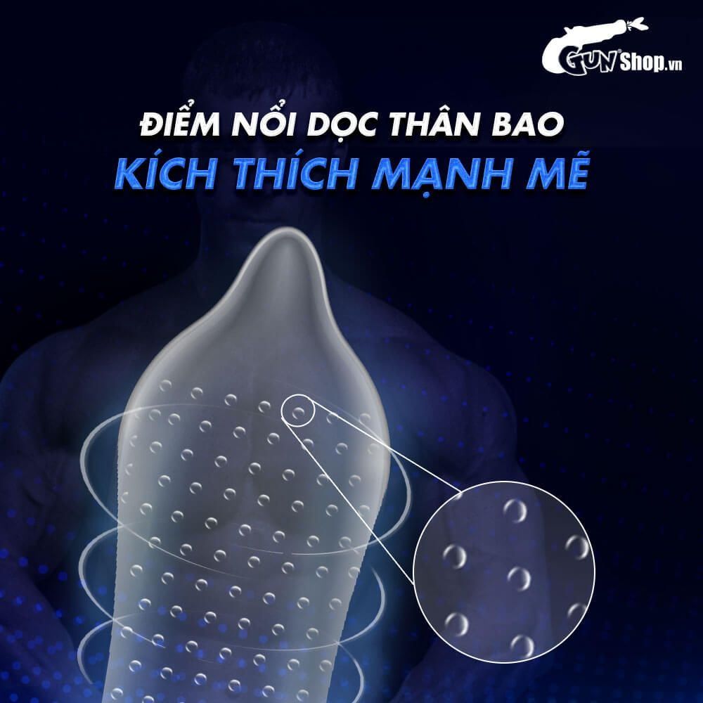 Bao cao su Muaisi Imported Latex Blue C&oacute; hạt