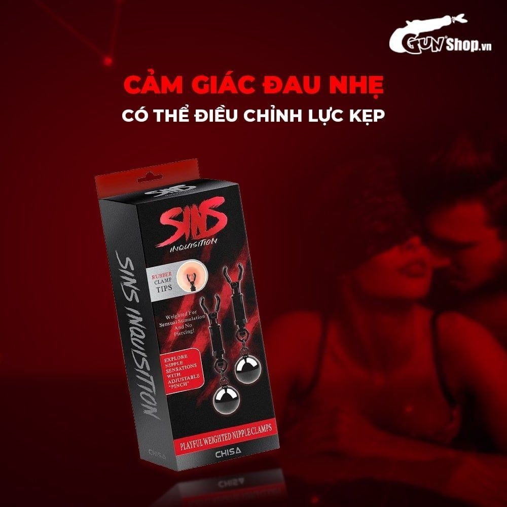 Kẹp v&uacute; k&iacute;ch th&iacute;ch đầu ti Chisa Sins Inquisition Playful Weighted