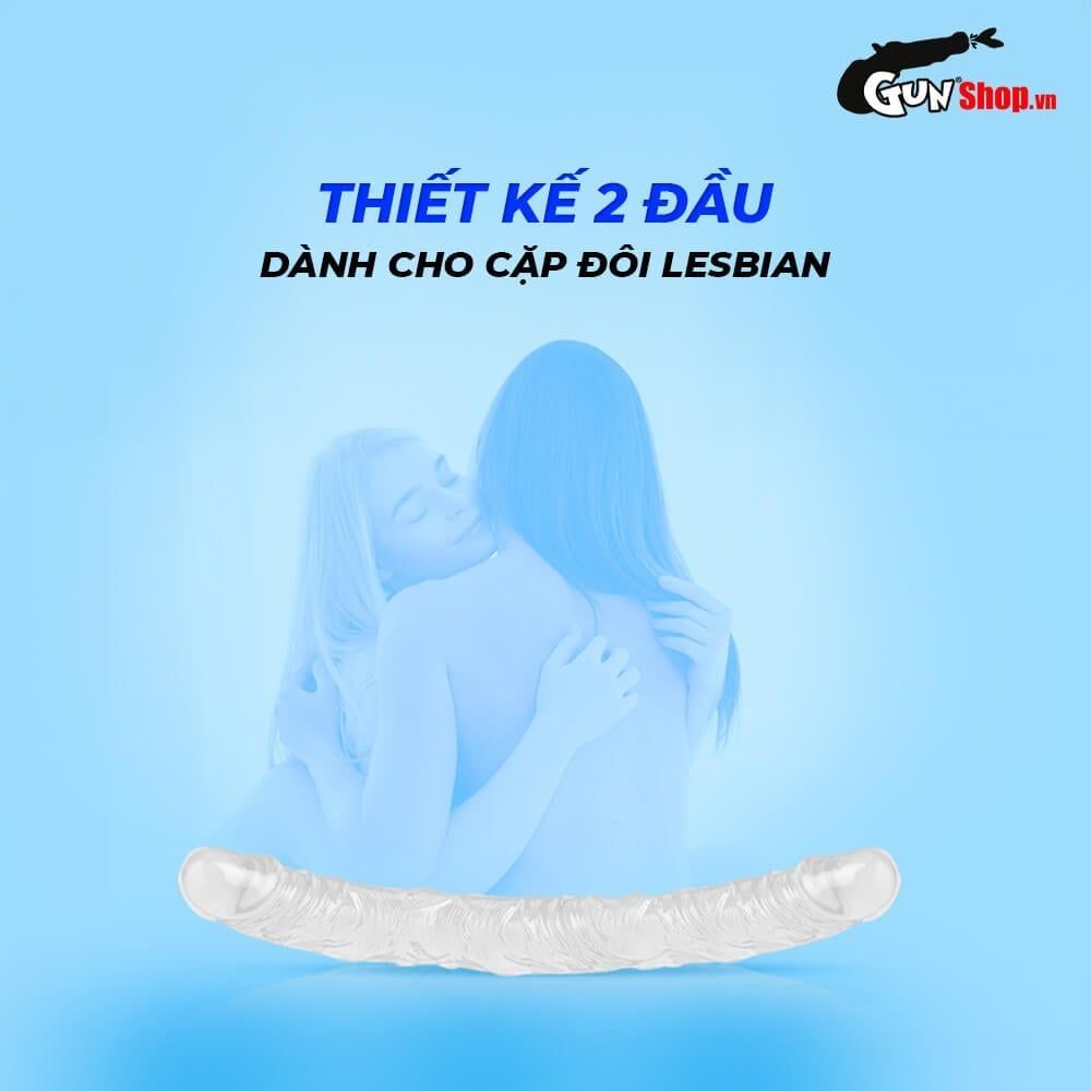 Dương vật giả 2 đầu Chisa Hi-Rubber 12.8 Inch Trắng