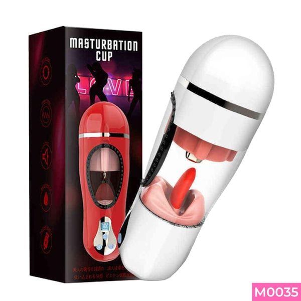 &Acirc;m đạo giả Masturbation Cup rung liếm &acirc;m thanh đa chế độ pin sạc