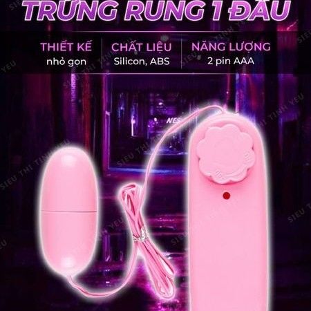 Trứng rung 1 đầu d&ugrave;ng pin