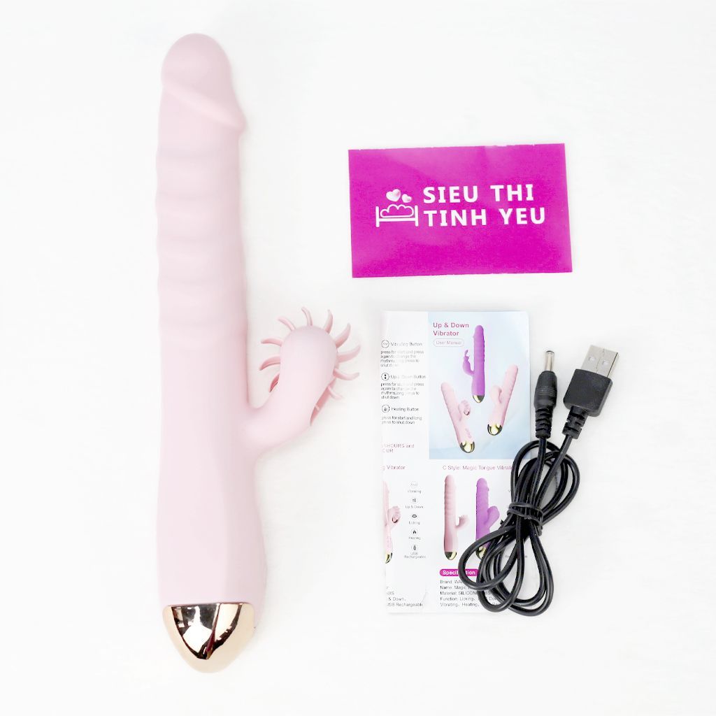 Dương vật giả Wanle 7 tần số rung thụt tỏa nhiệt