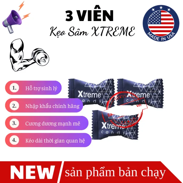 Kẹo nh&acirc;n s&acirc;m Xtreme Hộp 3 Vi&ecirc;n