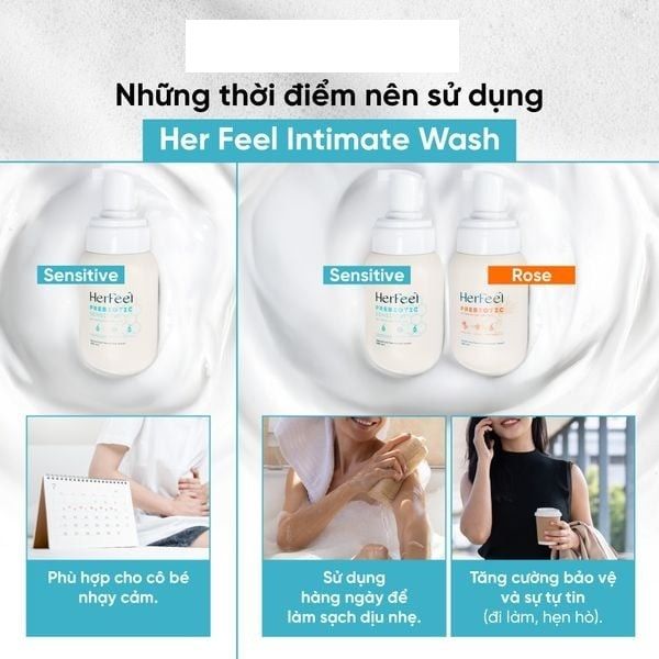 Dung Dịch Vệ Sinh Phụ Nữ Her Feel Prebiotic Rose