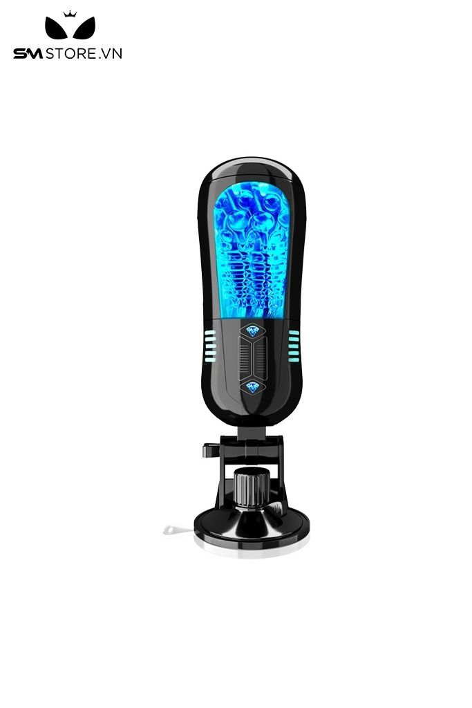Cốc &acirc;m đạo rung silicon gắn tường d&agrave;i 26cm m&agrave;u đen