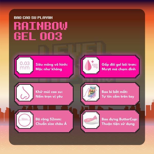 H&igrave;nh ảnh bao cao su PlayAh Rainbow Gel 003