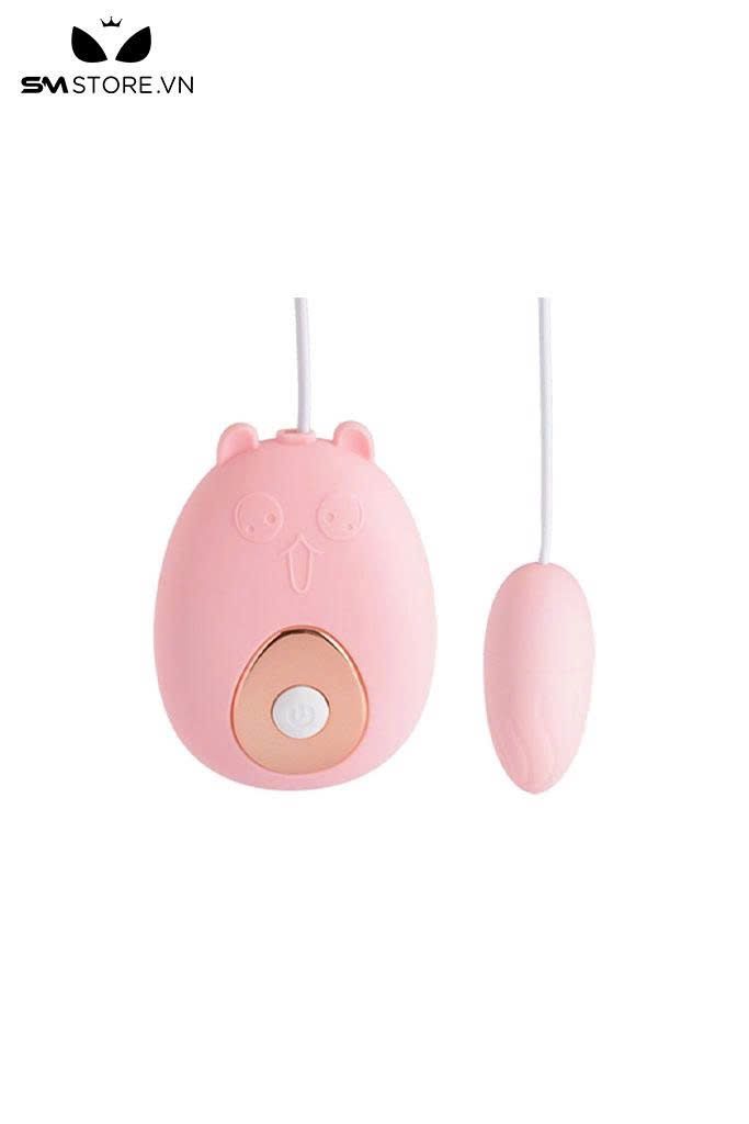 Trứng rung mini c&oacute; d&acirc;y điều khiển h&igrave;nh gấu 12 tần số