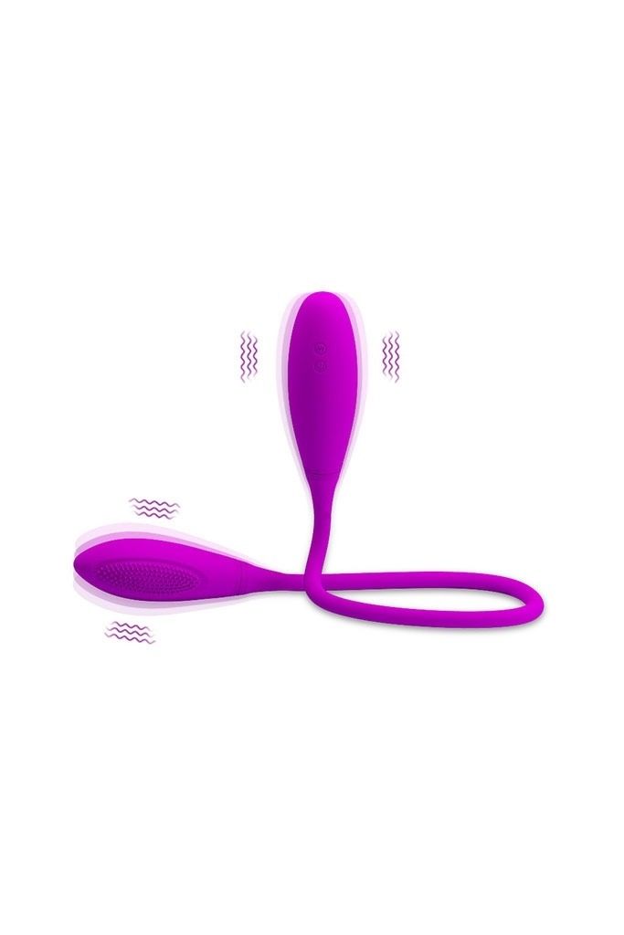 Trứng rung 2 đầu cho Les silicon c&oacute; gai m&agrave;u hồng d&agrave;i 60cm