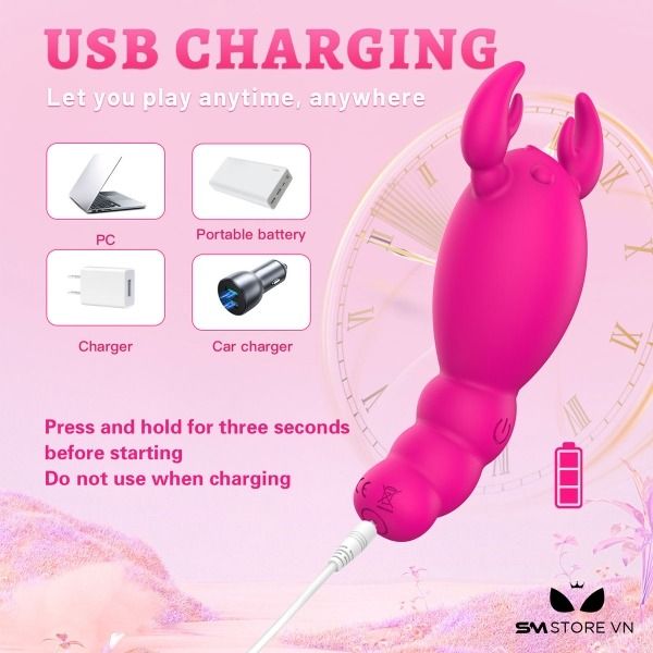 M&aacute;y rung đầu dương vật c&oacute; 10 chế độ bằng silicon d&agrave;i 18.6cm - K&iacute;ch th&iacute;ch