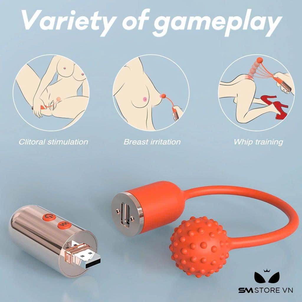 M&aacute;y rung 2 đầu c&oacute; gai c&oacute; 9 chế độ sạc USB chống nước