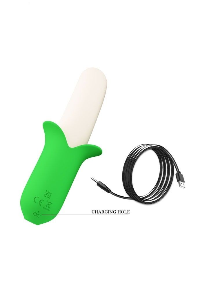 Dương vật giả silicon c&oacute; 7 tần số rung ngụy trang chuối xanh
